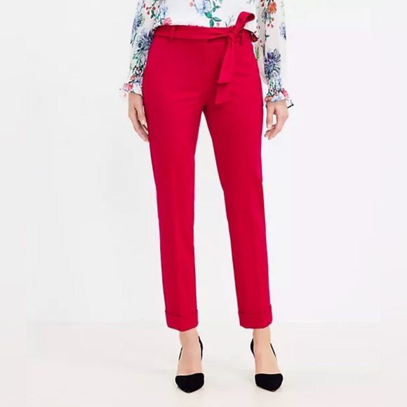 LOFT Pants - Ann Taylor LOFT Devin Tie Waist Slim Pants size 0